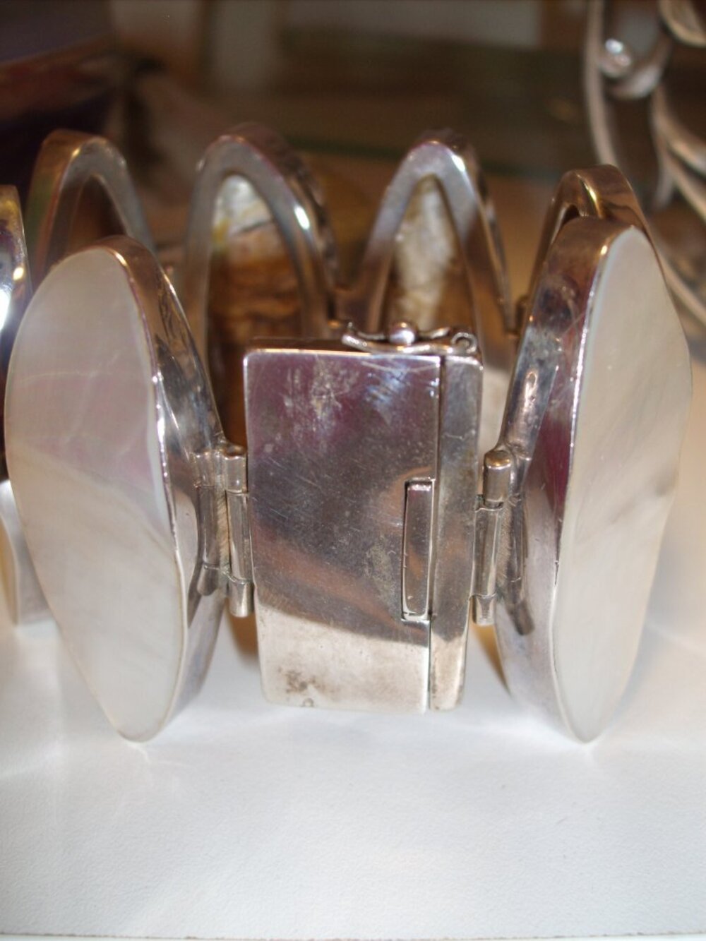 MOTHER OF PEARL CUSTOM MADE BIWA PEARL STERLING SILVER BRACELET NEW - Picture 10 of 10